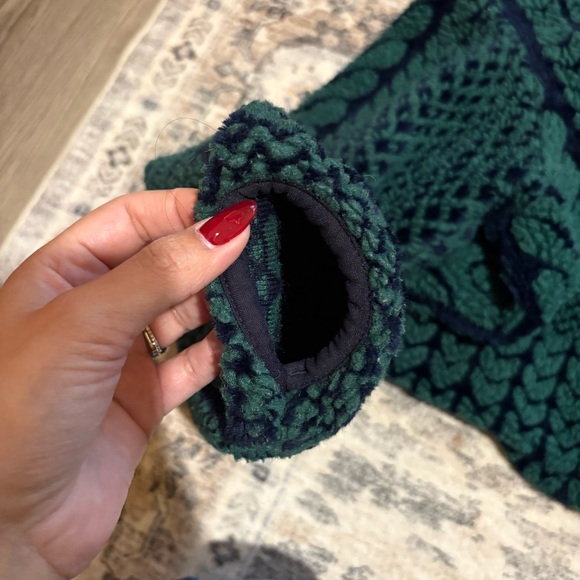 VTG Vintage woolrich green fleece teddy sweater size M snowflake - Picture 12 of 14